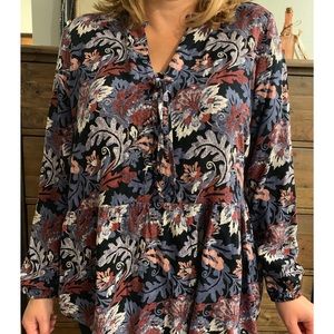 Peasant style long sleeved blouse